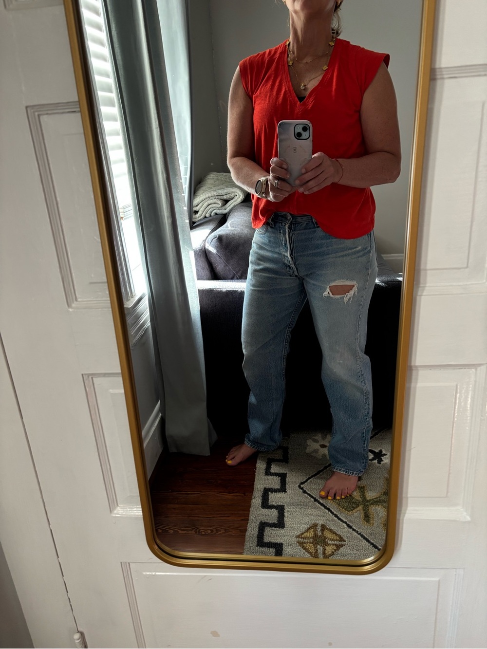 Levi's 501’s Classic Distressed Boyfriend Jeans